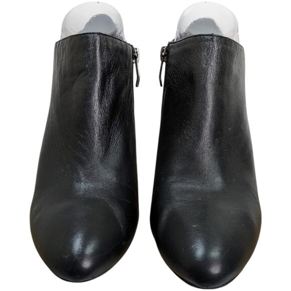 Vince Camuto Booties Womens 9.5 Black Leather Vive Cone Heel Almond Toe Side Zip - Picture 6 of 11